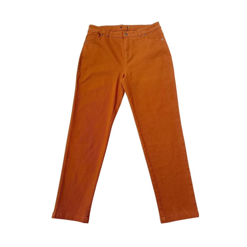 Ruti Pants Jeans Rust Brown Pockets Minimalist Stretch Size 4 Medium Large